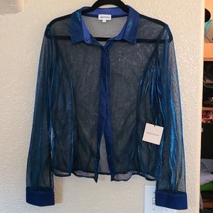 Shiny blue button-down